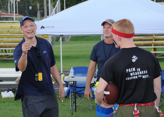 Army/Navy/Marines Football match in the Caribbean