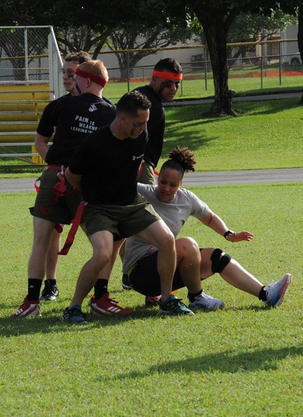 Army/Navy/Marines Football match in the Caribbean