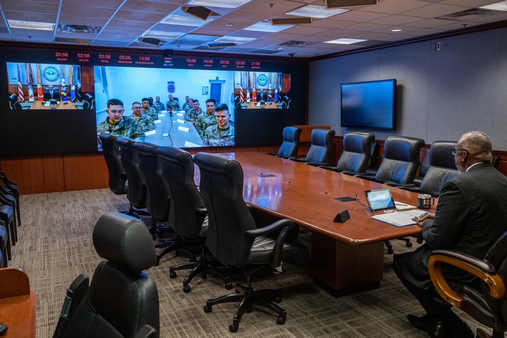 Secretary Austin conducts holiday video calls