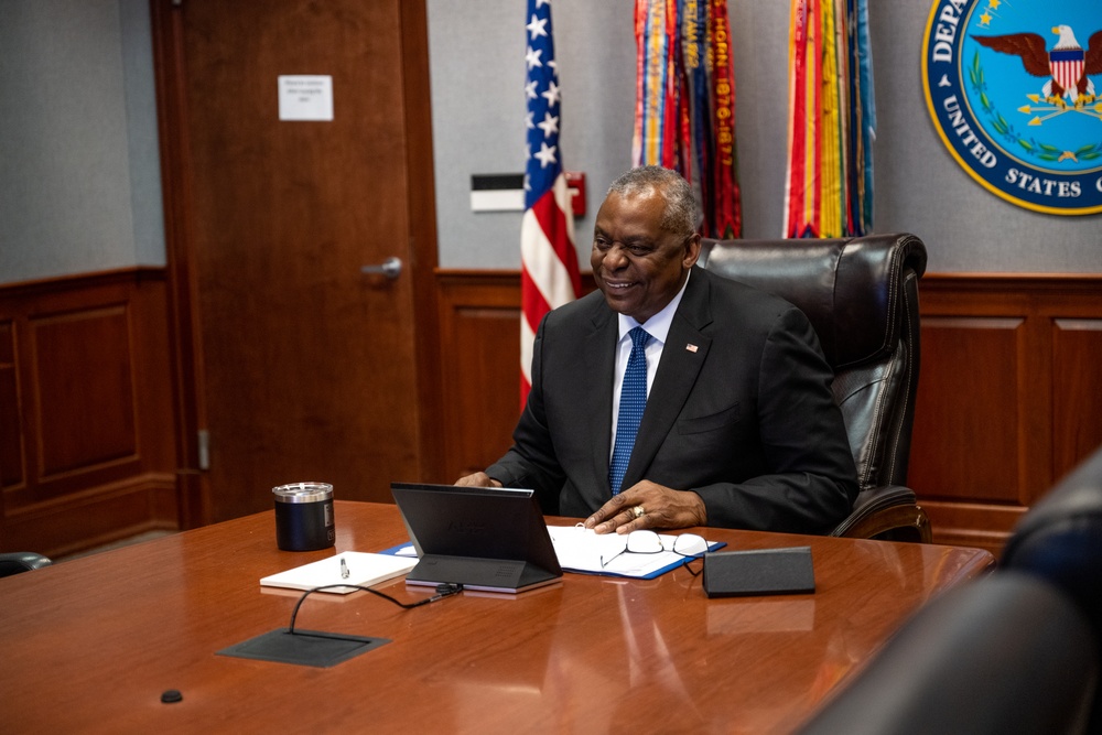 Secretary Austin conducts holiday video calls