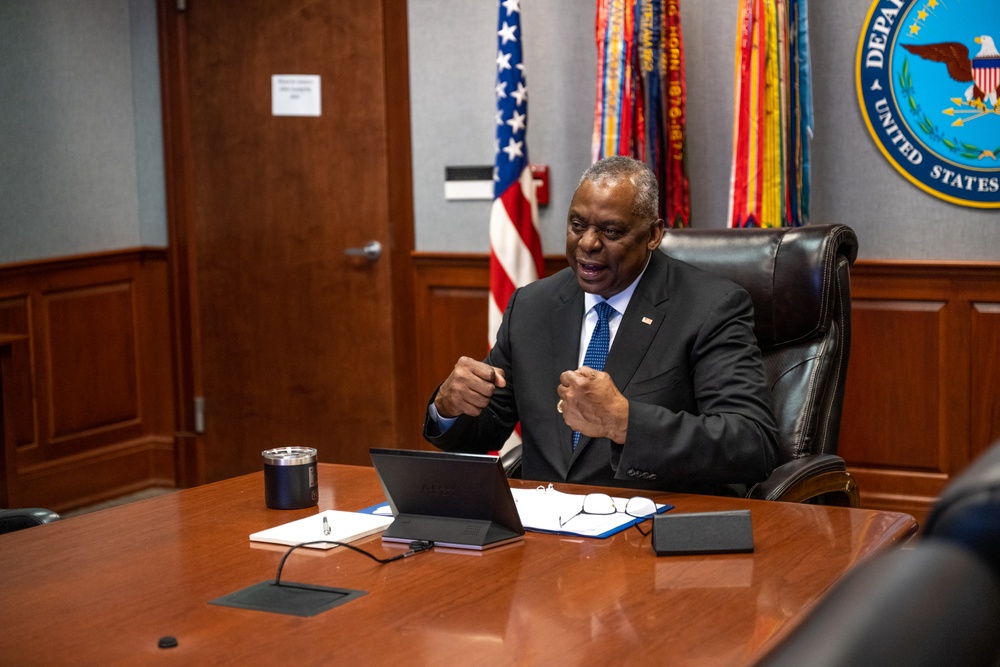 Secretary Austin conducts holiday video calls