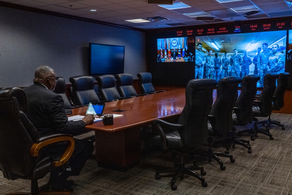 Secretary Austin conducts holiday video calls