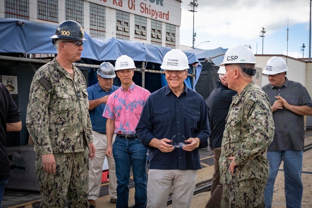 Mayor Rick Blangiardi Visit Pearl Harbor Naval Shipyard