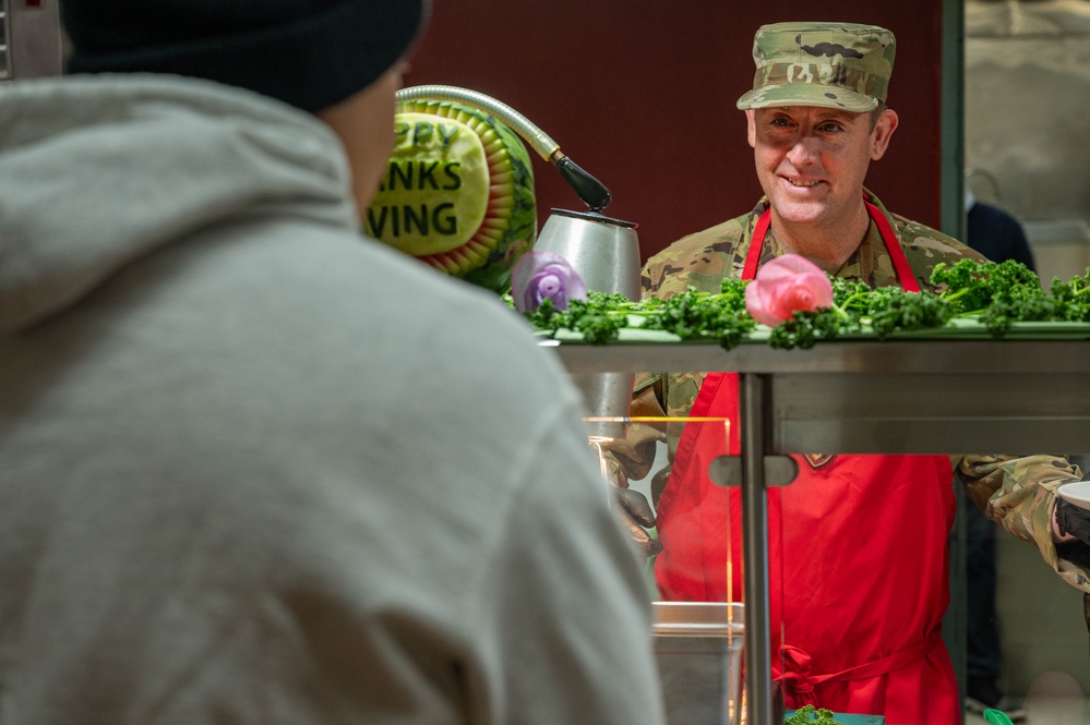 Osan leadership plates food for Airmen on Thanksgiving