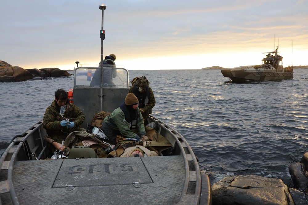 U.S. Marines and U.S. Navy Sailors Conduct A Casualty Evacuation Exercise in Finland