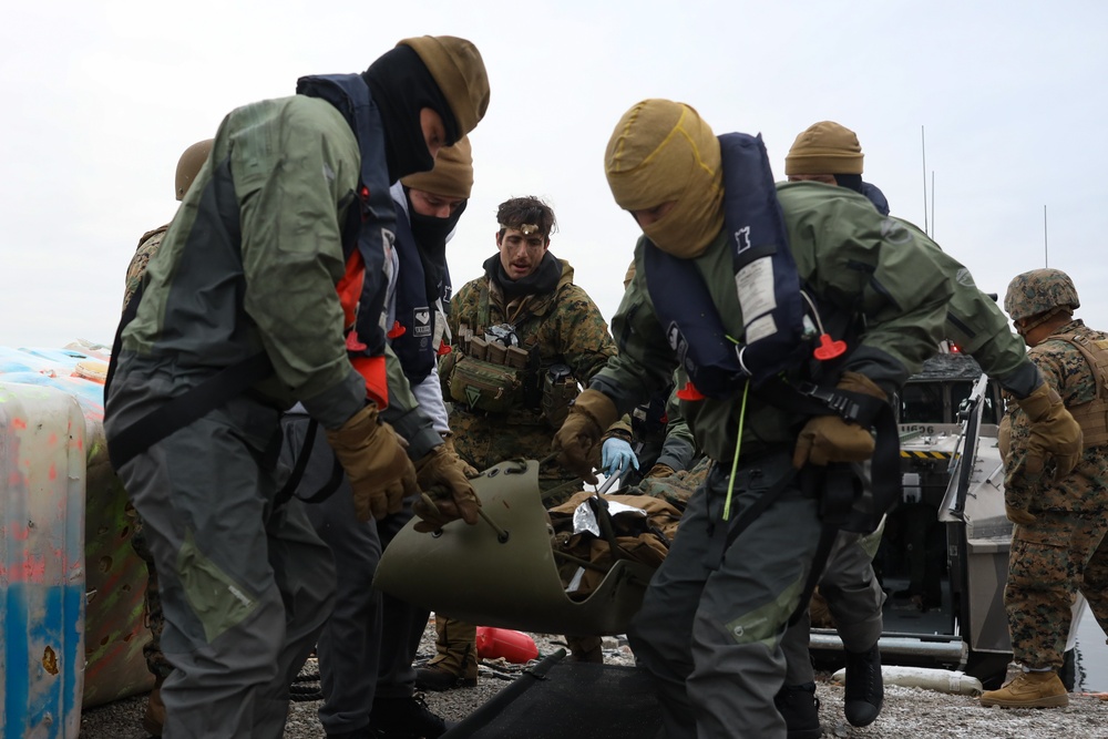 U.S. Marines and U.S. Navy Sailors Conduct A Casualty Evacuation Exercise in Finland