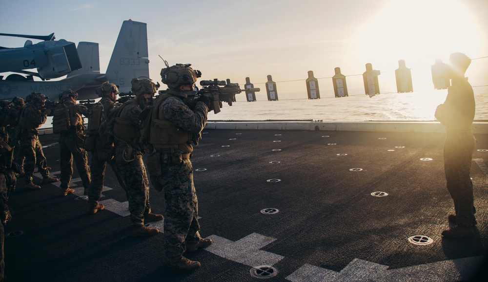 26th MEU(SOC) Executes Dry Fire Deck Shoot on the USS Mesa Verde