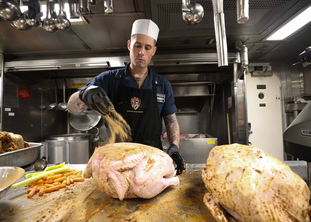 Sailors Aboard USS Dewey (DDG 105) Celebrate Thanksgiving While Operating in the Philippine Sea