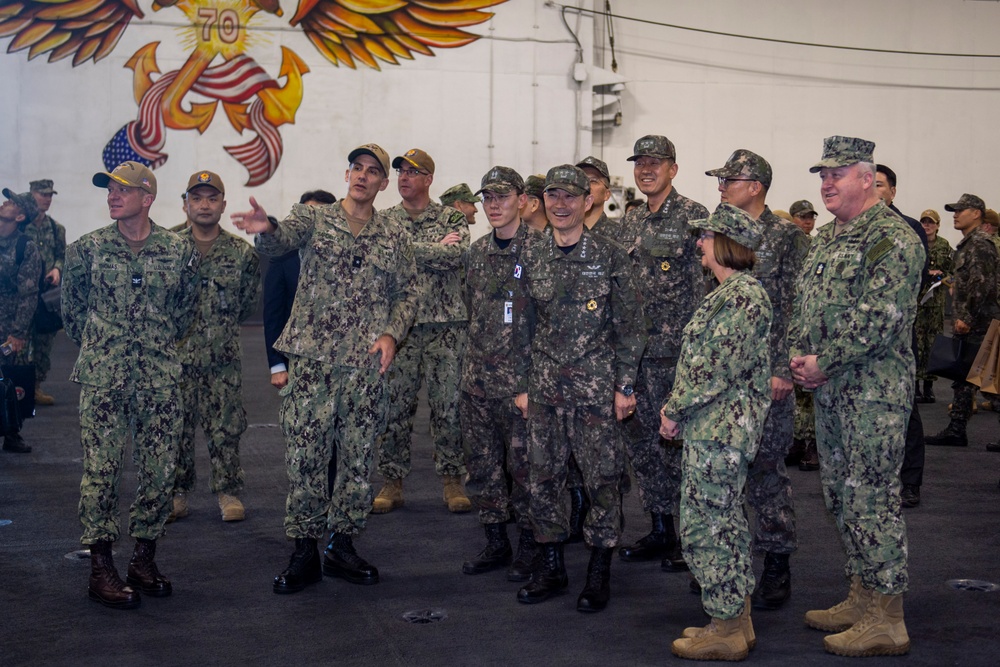 CNO, MCPON, ROK CNO Visit USS Carl Vinson (CVN 70)