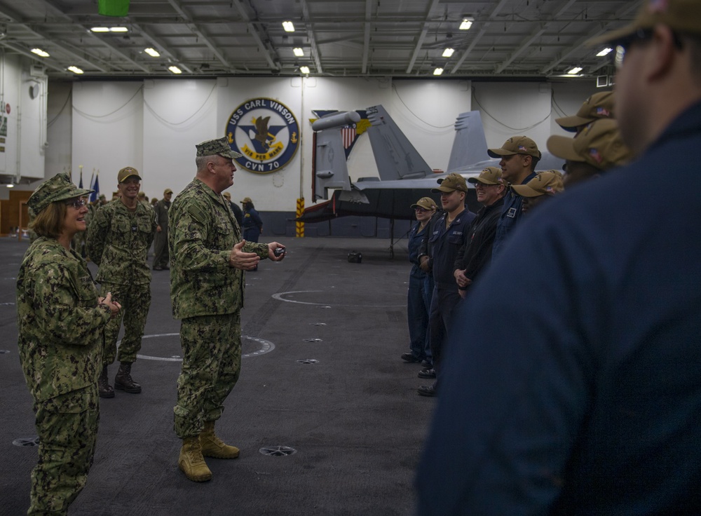 CNO, MCPON, ROK CNO Visit USS Carl Vinson (CVN 70)