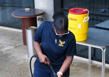 Pacific Partnership 2024-1: U.S. Navy Sailors Power Wash Parliament Building in Honiara