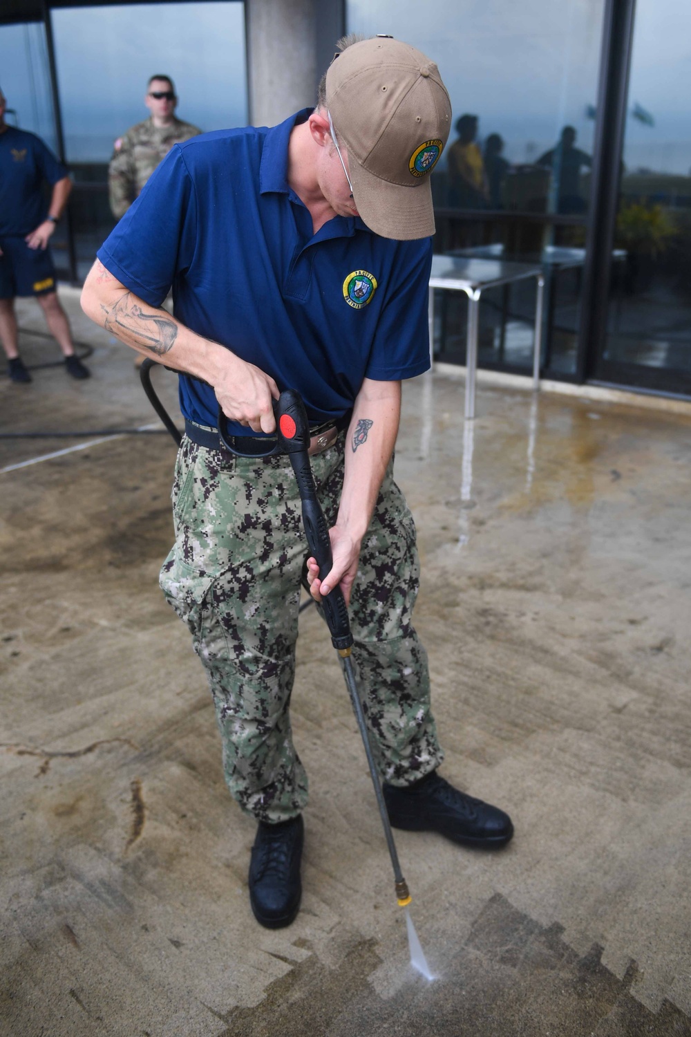 Pacific Partnership 2024-1: U.S. Navy Sailors Power Wash Parliament Building in Honiara