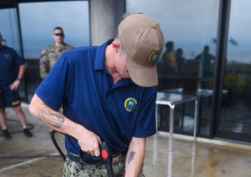 Pacific Partnership 2024-1: U.S. Navy Sailors Power Wash Parliament Building in Honiara