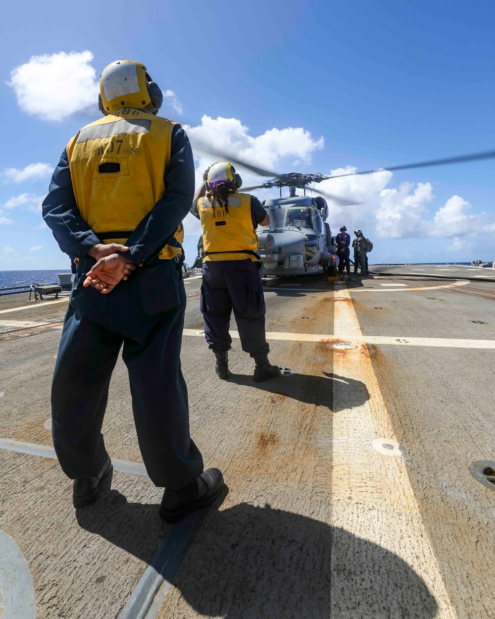 USS Shoup conducts flight operations Helicopter Maritime Strike Squadron 51