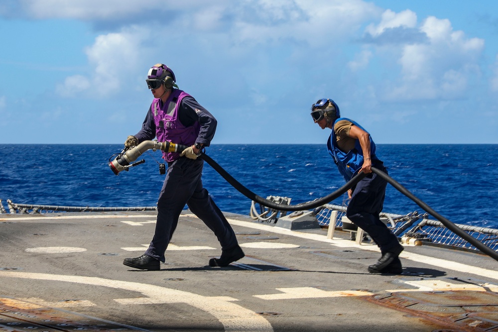 USS Shoup conducts flight operations Helicopter Maritime Strike Squadron 51