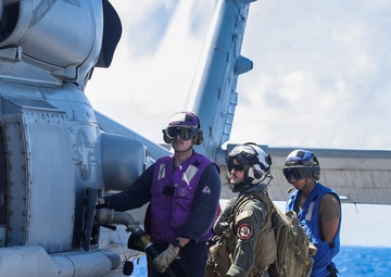 USS Shoup conducts flight operations Helicopter Maritime Strike Squadron 51