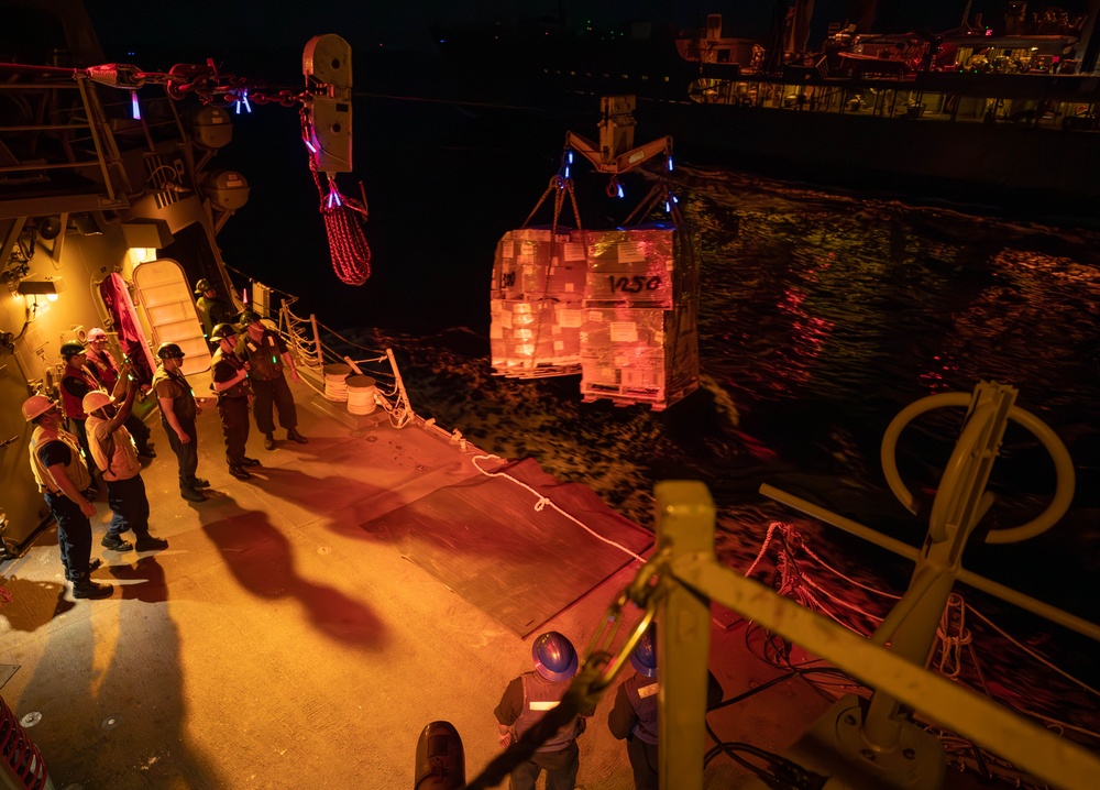 USS Gravely (DDG 107) Conducts a Replenishment-at-Sea