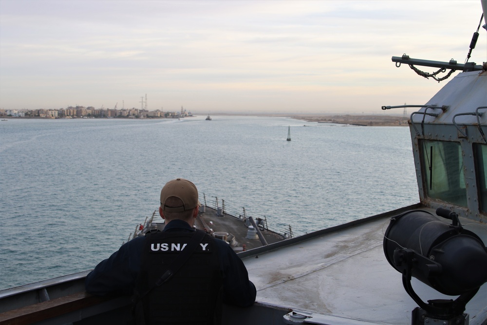 USS McFaul Conducts Suez Canal Transit