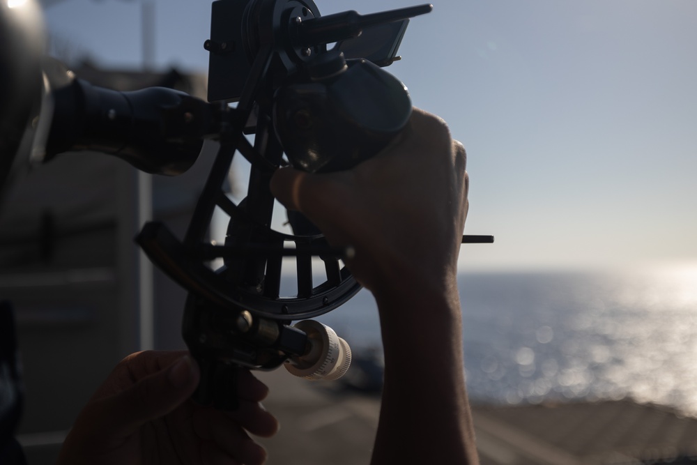 Celestial Navigation aboard USS Bataan