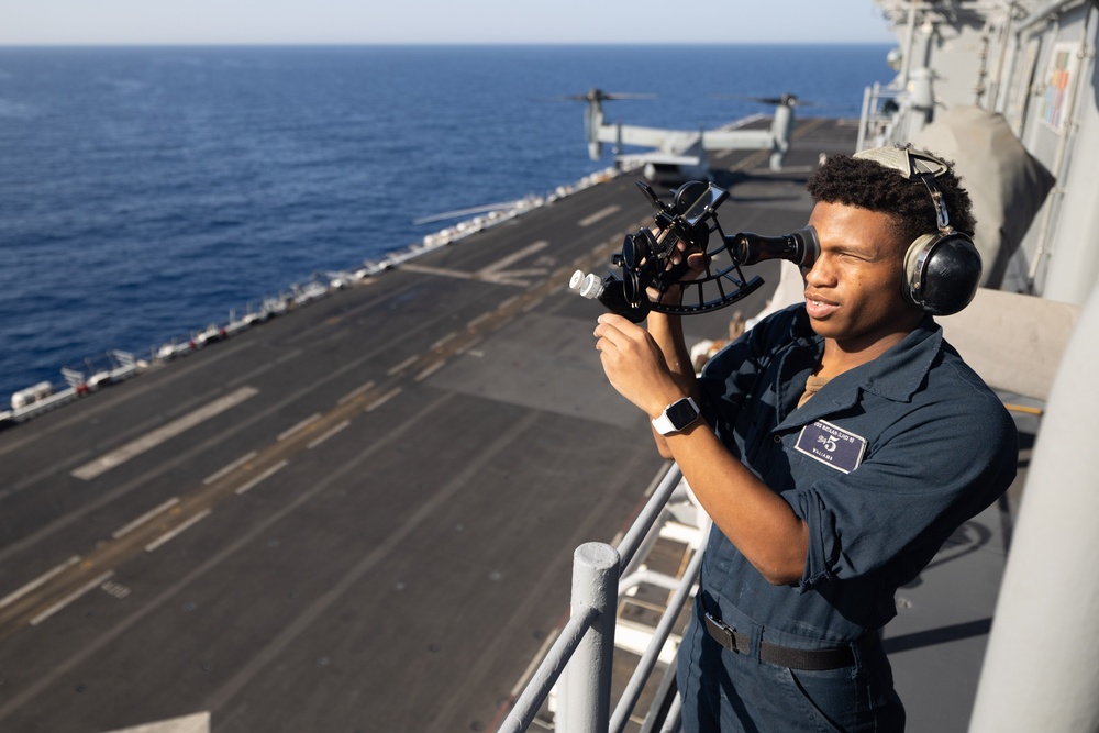 Celestial Navigation aboard USS Bataan
