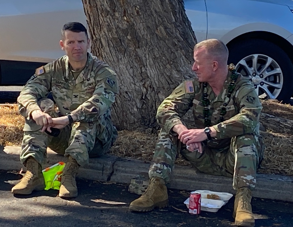 Brig. Gen. Gibbs visits 2023 Hawaiʻi Wildfire Response Mission team members