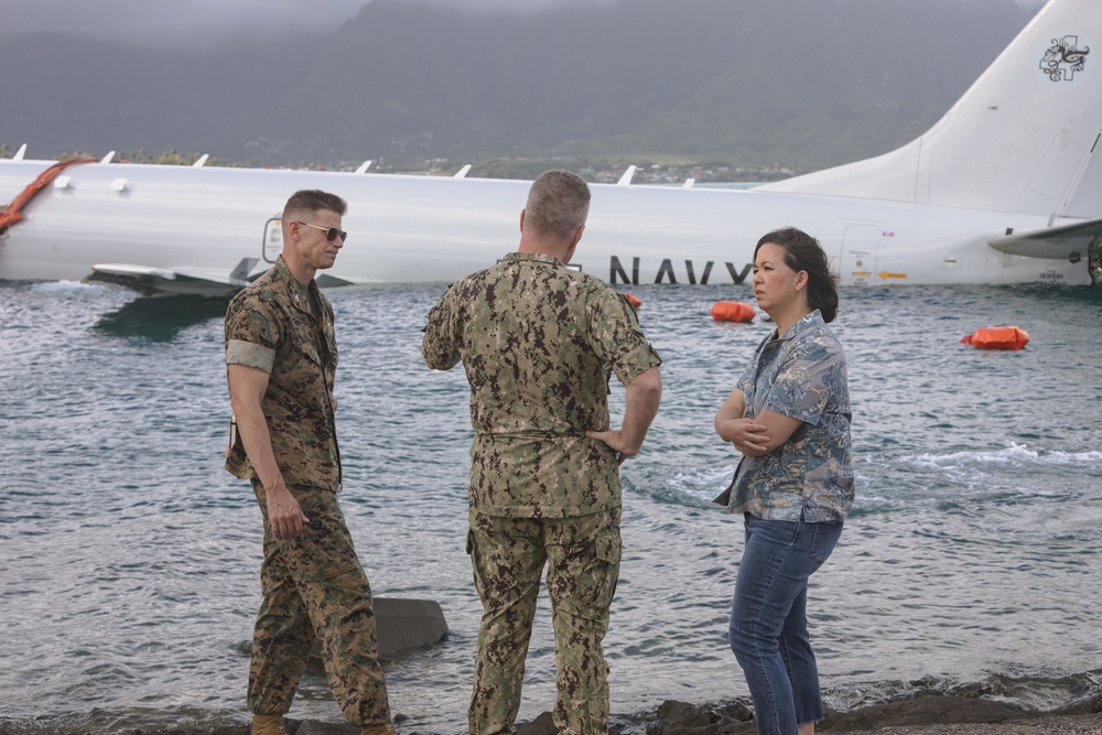 U.S. Rep. Jill Tokuda and U.S. Pacific Fleet Commander Visit Downed P-8A Poseidon.