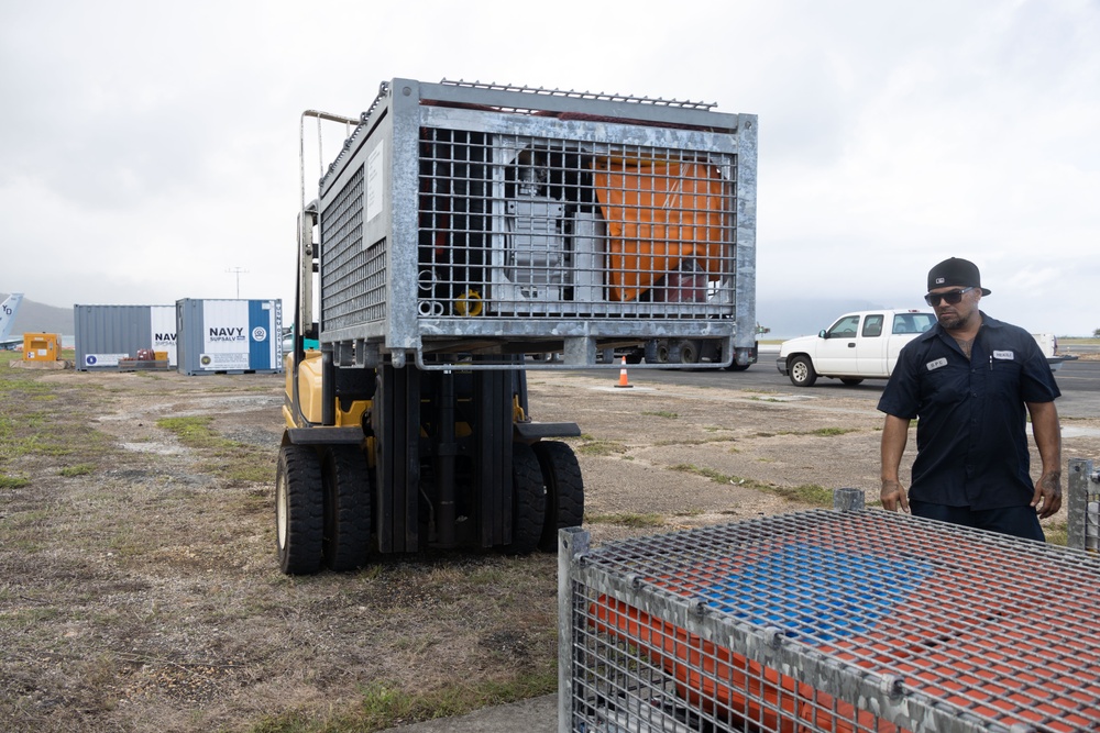 Emergency Ship Salvage Material Unloaded and Staged for Downed P-8A Salvage Efforts