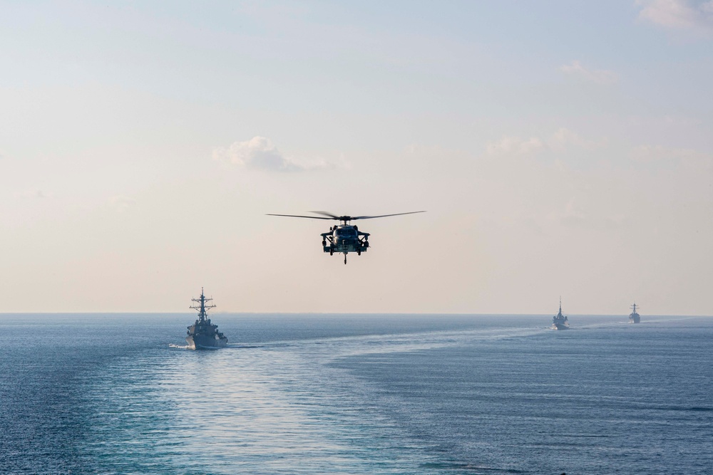 The Eisenhower Carrier Strike Group Transits the Strait of Hormuz