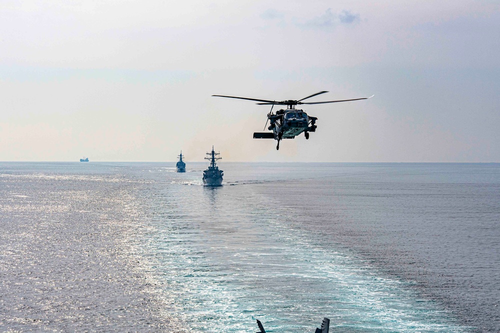 The Eisenhower Carrier Strike Group Transits the Strait of Hormuz