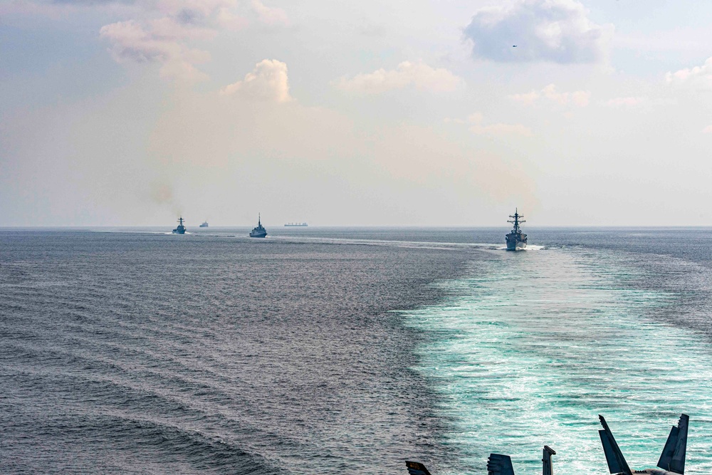 The Eisenhower Carrier Strike Group Transits the Strait of Hormuz