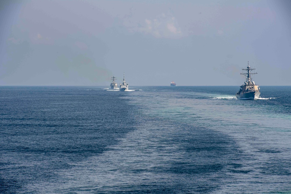 The Eisenhower Carrier Strike Group Transits the Strait of Hormuz