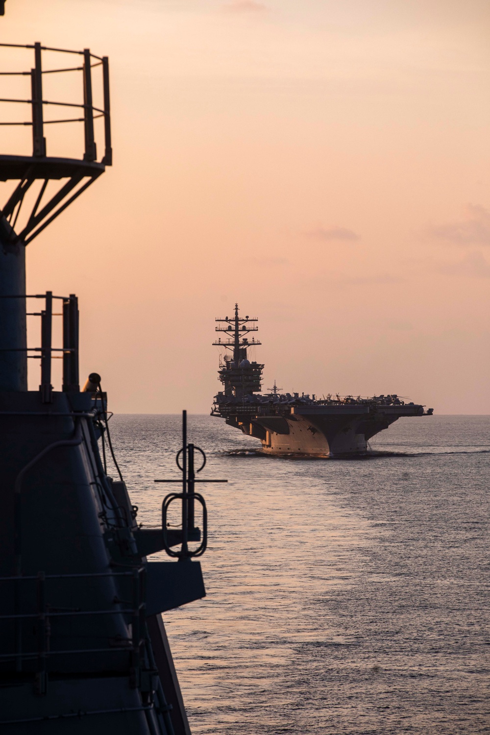 The Dwight D. Eisenhower Strike Group Two transits the Strait of Hormuz