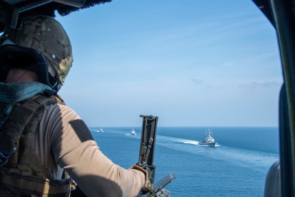 The Eisenhower Carrier Strike Group Transits the Strait of Hormuz