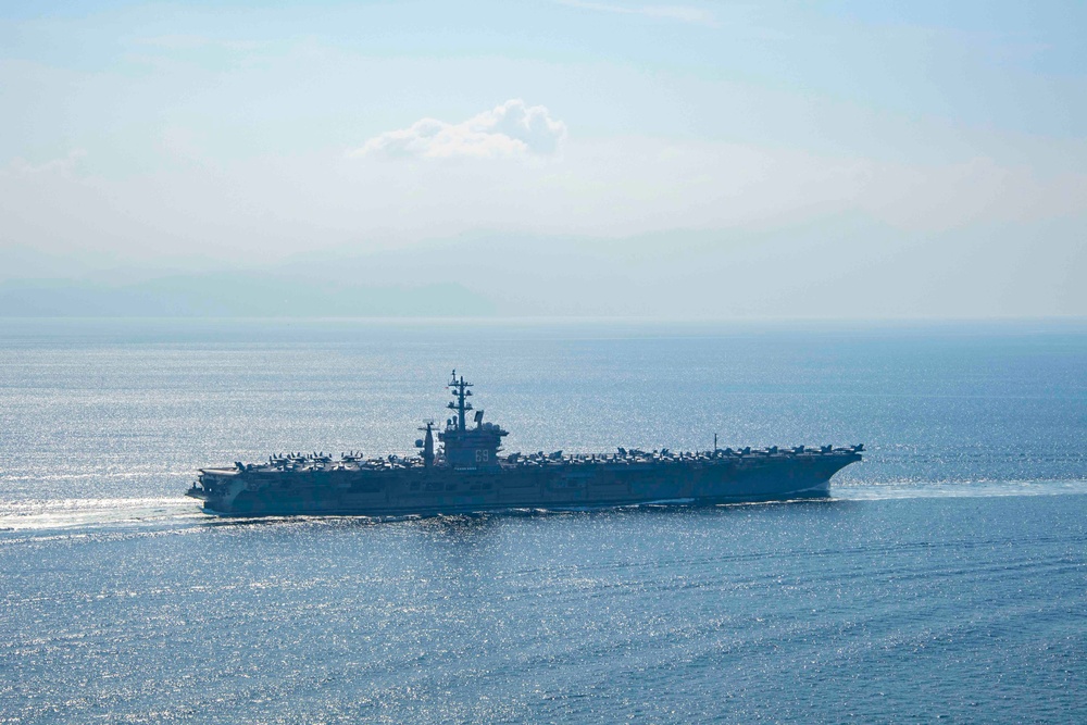 The Eisenhower Carrier Strike Group Transits the Strait of Hormuz