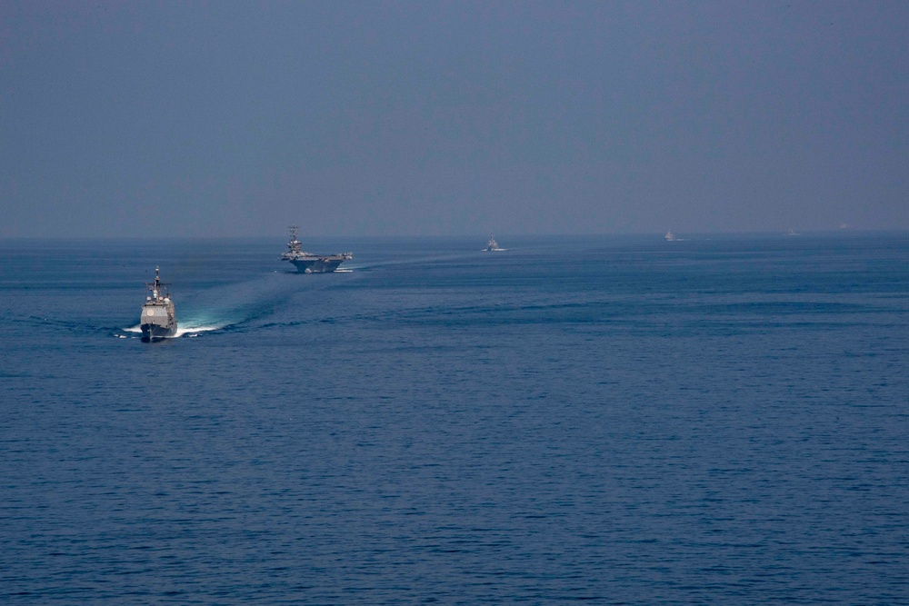 The Eisenhower Carrier Strike Group Transits the Strait of Hormuz