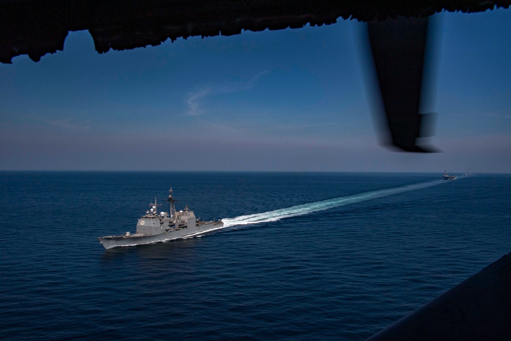 The Eisenhower Carrier Strike Group Transits the Strait of Hormuz