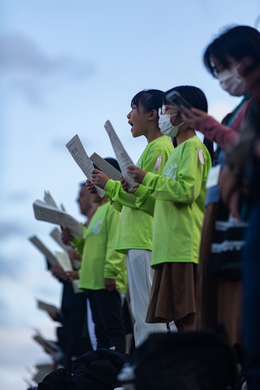 Students from Marine Corps Air Station Iwakuni performed with the local community for the 350th annual Kintaikyo Bridge Art Festival