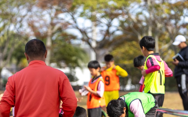 The U.S. and Japanese participate in Youth Soccer Tournament in Sou-Oshima