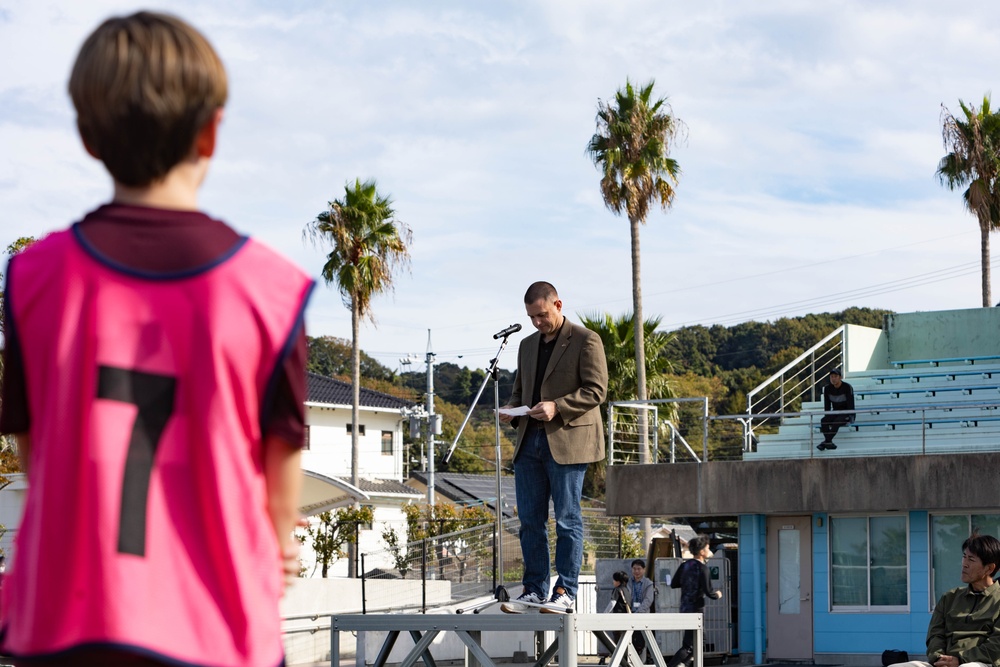 The U.S. and Japanese participate in Youth Soccer Tournament in Sou-Oshima