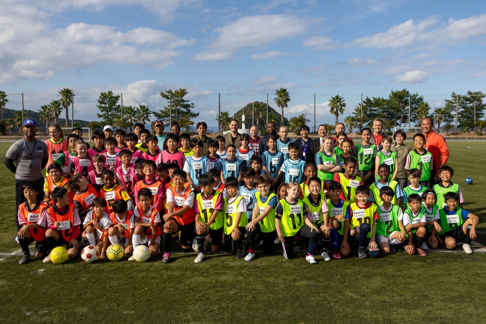 The U.S. and Japanese participate in Youth Soccer Tournament in Sou-Oshima