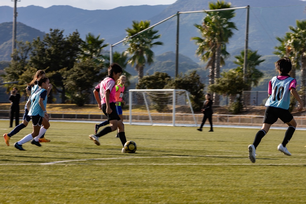 The U.S. and Japanese participate in Youth Soccer Tournament in Sou-Oshima