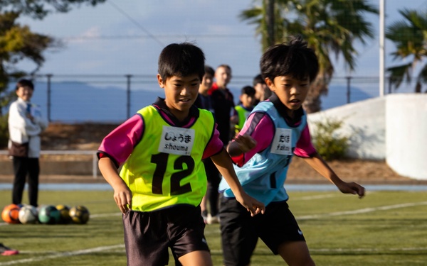 The U.S. and Japanese participate in Youth Soccer Tournament in Sou-Oshima