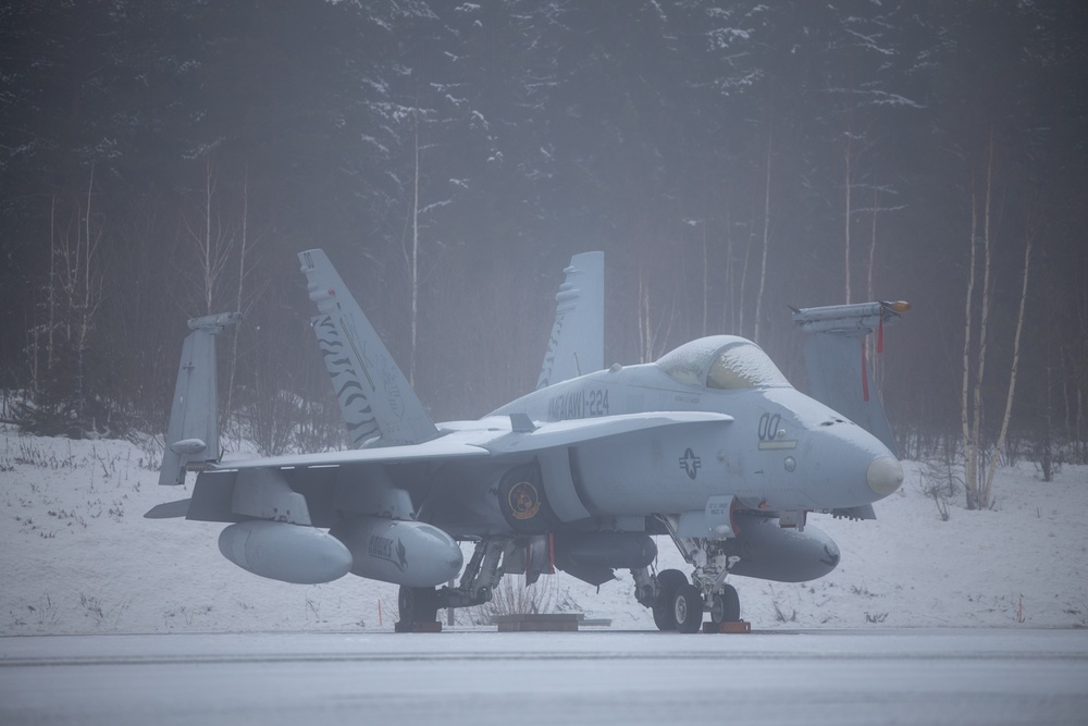 Freezing Winds 23: Marines with Marine All Weather Fighter Attack Squadron 224 prepare F/A-18s for take off