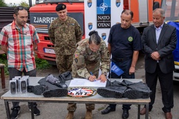 KFOR CIMIC Team Supplies Fire Station with Equipment