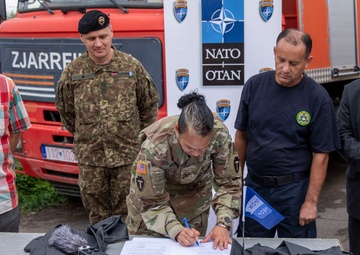 KFOR CIMIC Team Supplies Fire Station with Equipment