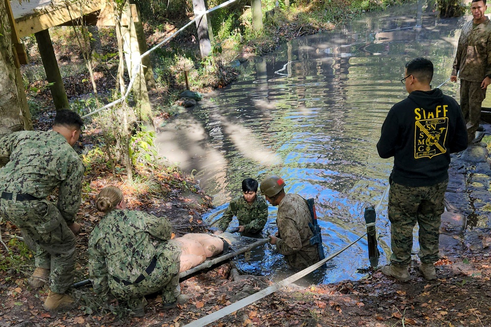 Expeditionary Medical Facility-Kilo runs field medical training endurance course