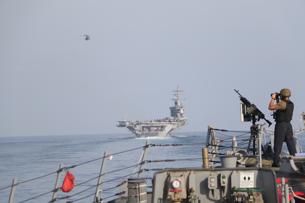 The Eisenhower Carrier Strike Group Transits the Strait of Hormuz