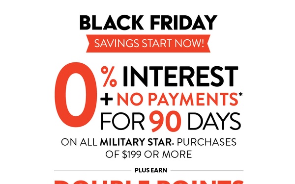 MILITARY STAR Offering Double Points, Fuel Discount and Deals from Nov. 24 through Nov. 27