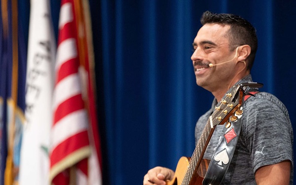 Wounded Warrior Project spokesman shares the power of healing through music with NUWC Division Newport workforce