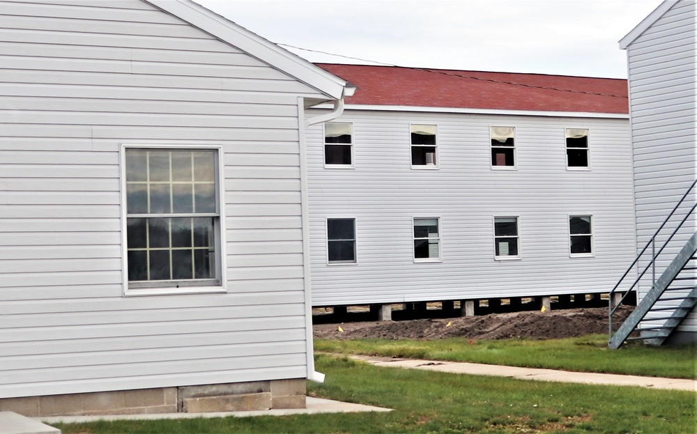 Contractors finish moving World War II-era barracks buildings to new foundations at Fort McCoy